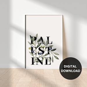 Palestina olijf kunst aan de muur, Palestijnse olijven poster, kunst aan de muur islamitische, minimale moslim interieur, moslim cadeau digitale download