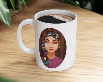 Indian Queen Dreamer Mug | Inclusive | art | dreams | coffee | tea