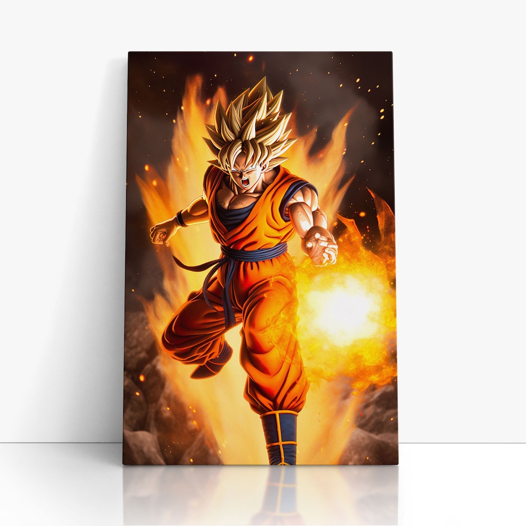 Goku Dragonball Ball Z Canvas Wall Art Dragonball Goku Acrylic Etsy