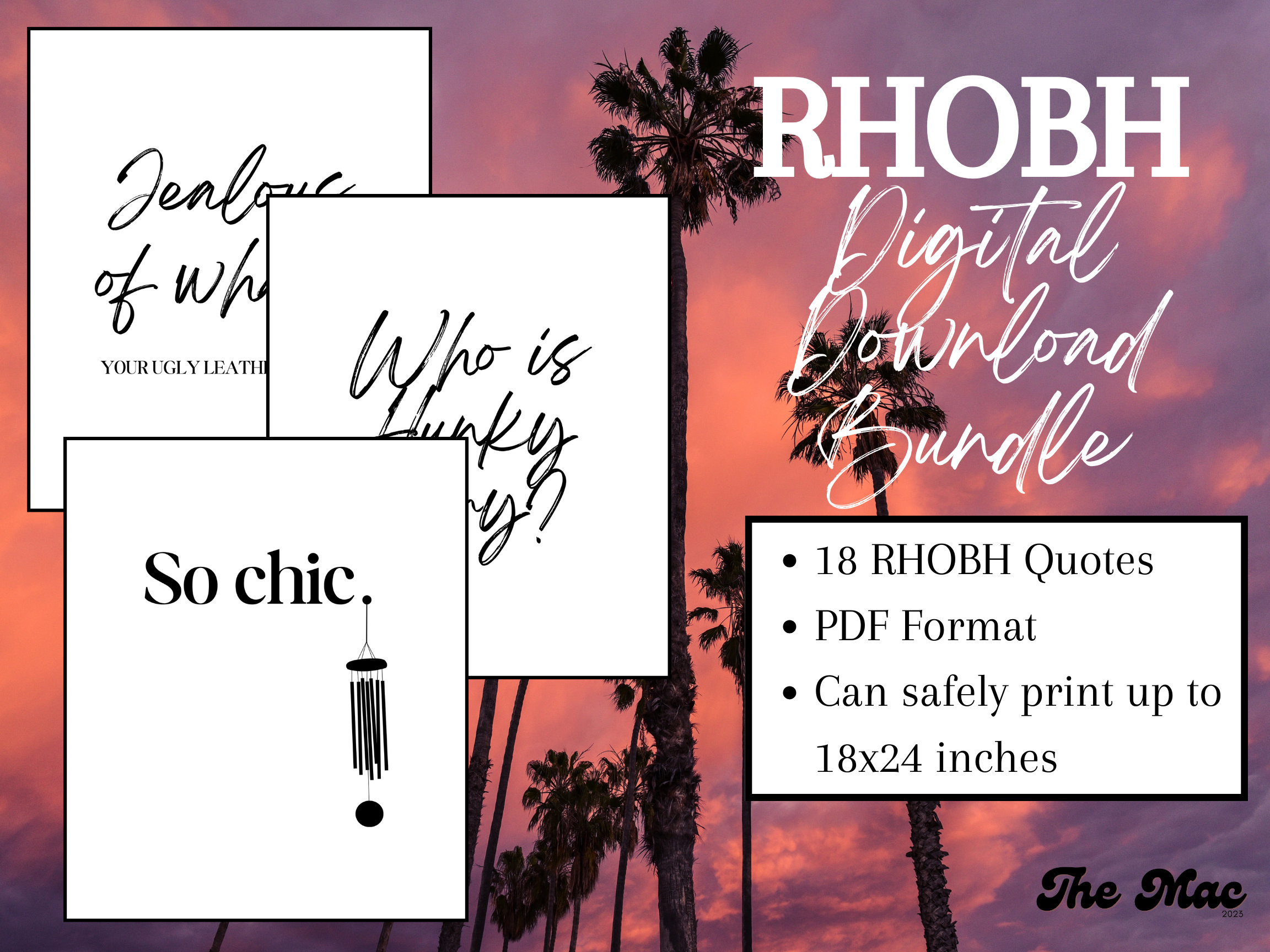 RHOBH Iconic Quotes Bundle Digital Download. Beverly Hills Housewives Quotes. Bravo Party Digital Downloads