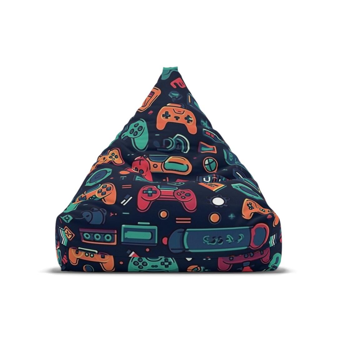 Gamer Bean Bag Chair Cover Gaming Design Dark Blue Seating Etsy Australia