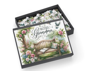 Gesegnete Oma Puzzle - Personalisiertes Puzzle für die Familienspielnacht, ideales Geschenk für Großmütter