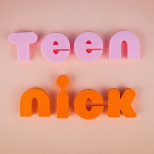 Letras de Nick para adolescentes, logotipo impreso en 3D, juguete de simulación para niños, Nickelodeon, Nick Jr., Nick Toons, juego de impresión en 3D para el aprendizaje de los niños