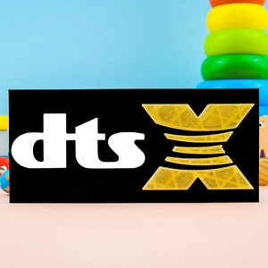 DTSX 3D Printed Logo Sign Home Cinema Theater Decor Dolby Atmos 3D Print Decoration 3D Printing Stand Movie Lovers Gifts Dolby Vision THX