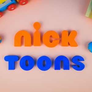 Letras do Nick Toons com logotipo impresso em 3D, brinquedo de faz de conta para crianças, Nickelodeon, Nick Jr., Conjunto de impressão 3D para crianças, para aprendizado
