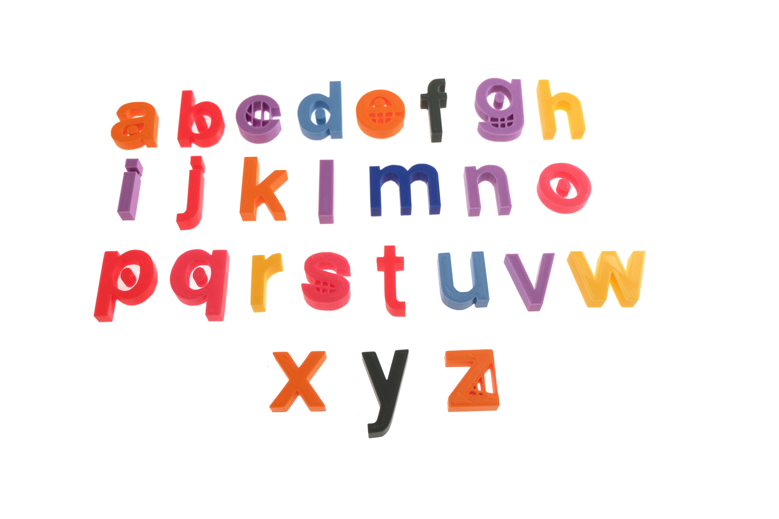 TVOKIDS Lowercase Alphabet 3D Printed Letters Logo 3D Printing