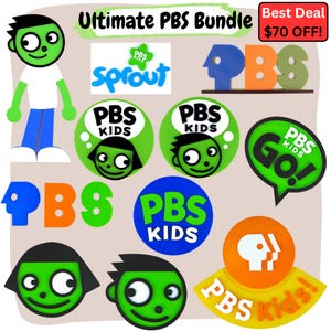 Pacchetto logo Ultimate PBS Kids 3D stampato giocattolo sensoriale da collezione per autismo, regalo adatto per il gioco di finzione PBS Nostalgia Decor Dash Dot PBS Kids