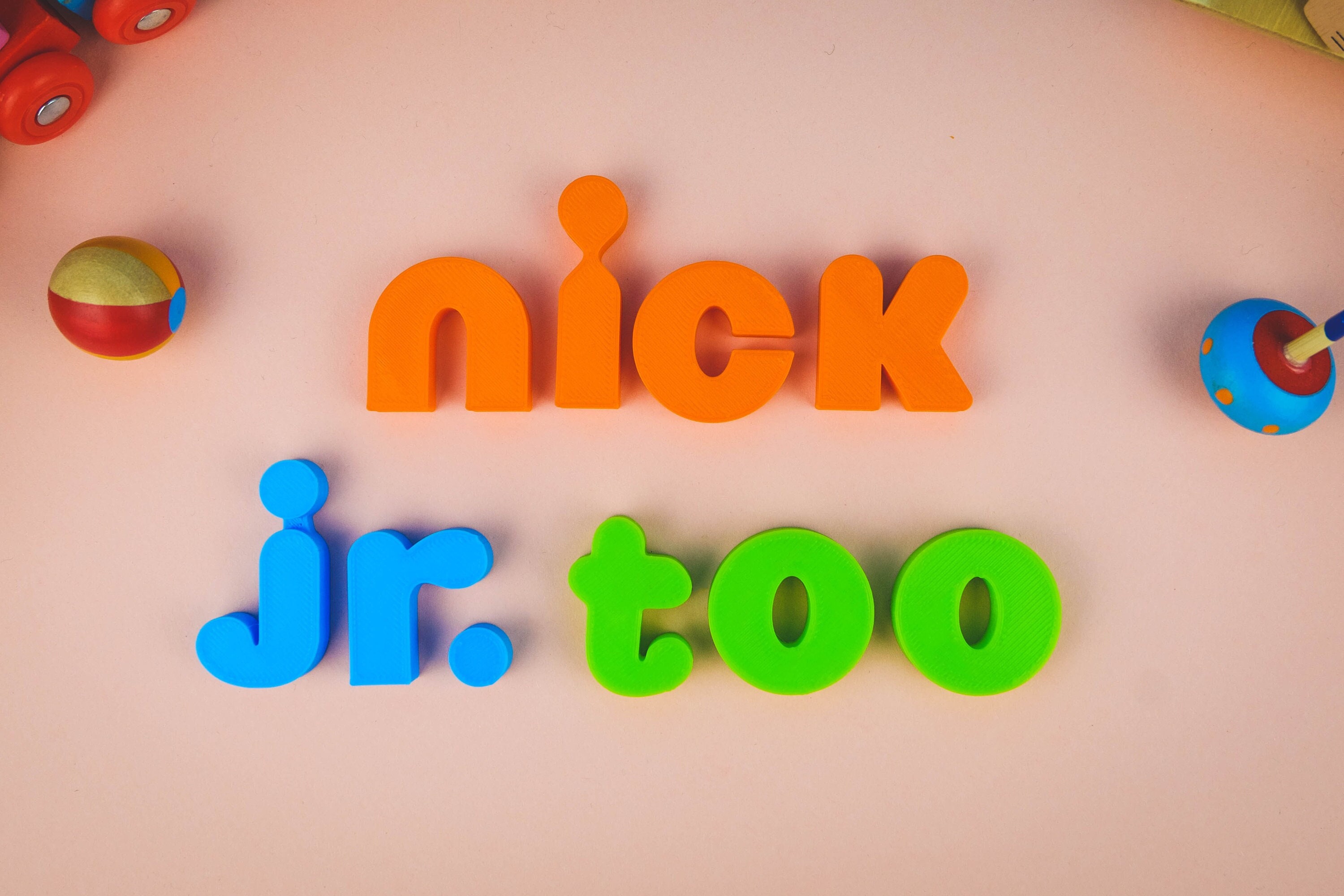 Nick Jr Too Letters 3D Printed Logo Pretend Play Kids Toy