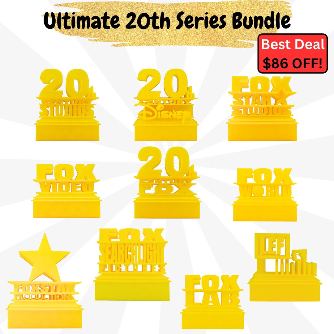 Ultimate 20th Century Fox Series Logo Bundle 3D Printed Custom Movie Logo  Personalized Name Color Collectible Studio Decor Film Lover Gift