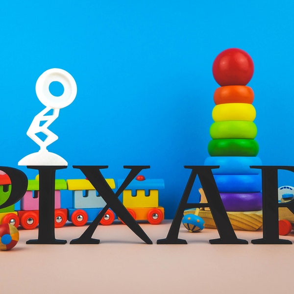 Pixar Playable Set 3D Printed Logo Pretend Play Pixar Letters Luxo Lamp Kids Toy Animation Movie 3D Print Learning Toys 3D Printing Pixar