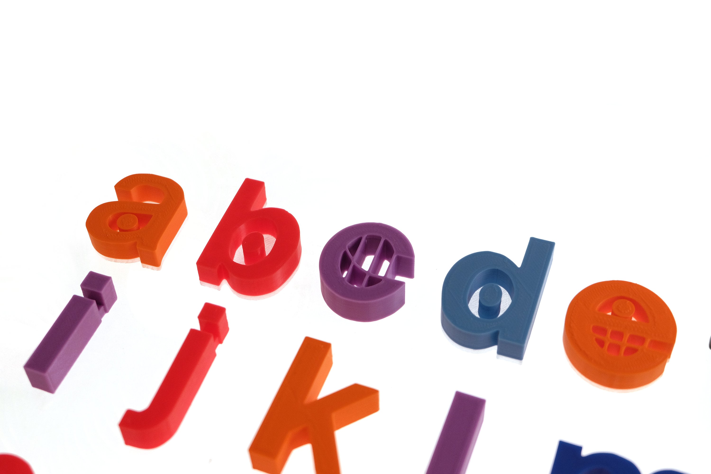 TVOKIDS Lowercase Alphabet 3D Printed Letters Logo 3D Printing