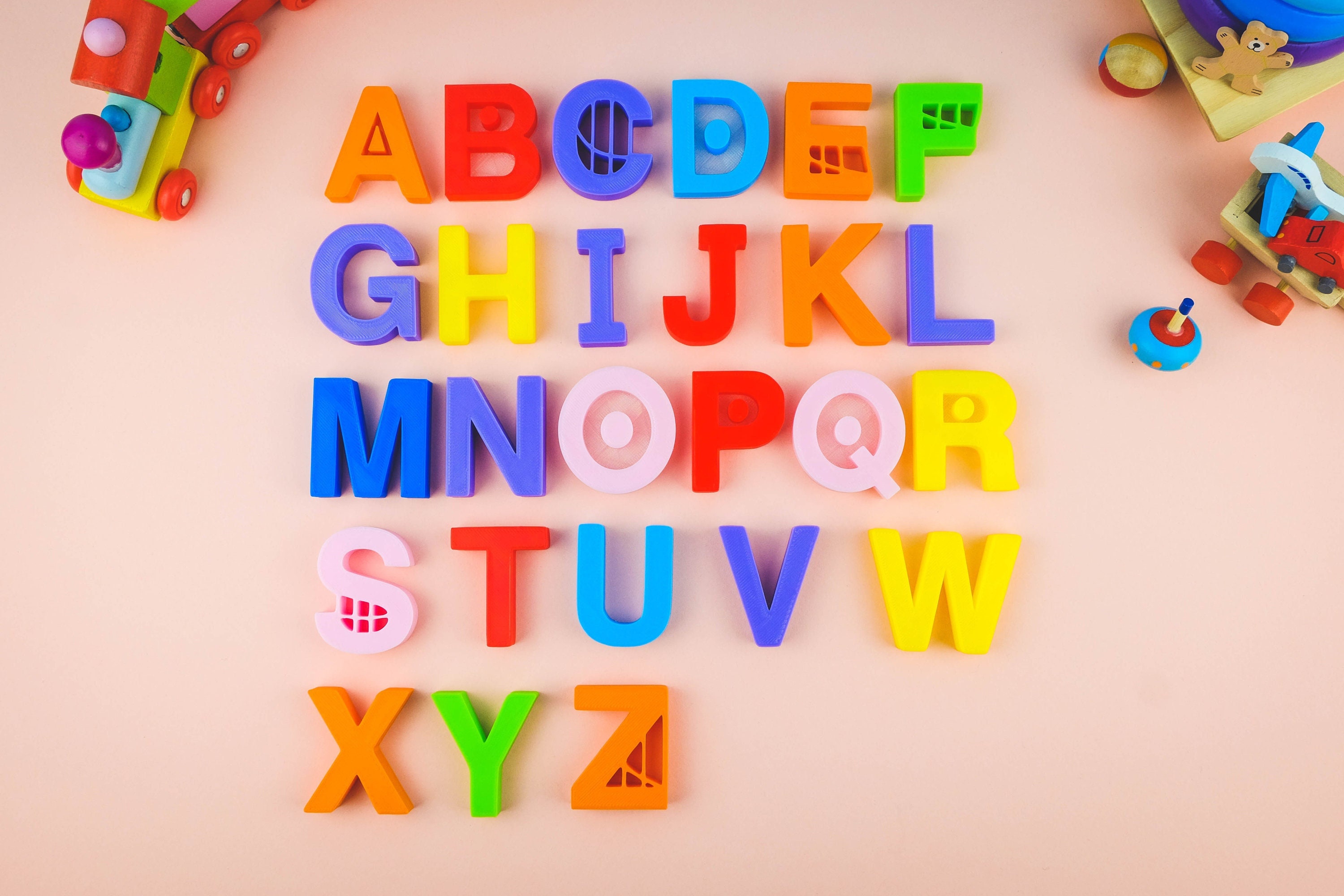 TVOKIDS Uppercase Alphabet 3D Printed Letters Logo 3D Printing 