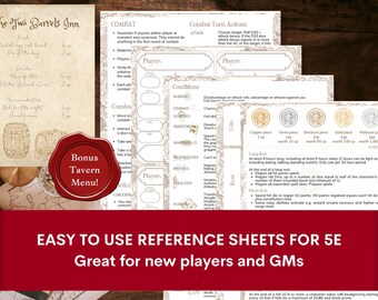 Dnd 5e New Players Cheat Sheet : Beginners Quick Reference Guide PDF ...