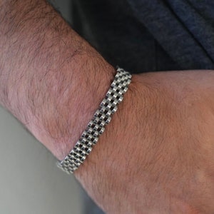 Men&#39;s Silver Watch Chain Bracelet . Silver Men&#39;s Link Chain Bracelet . Stainless Steel . Men&#39;s Jewelry . Men&#39;s Bracelets . Gift For Him, Men