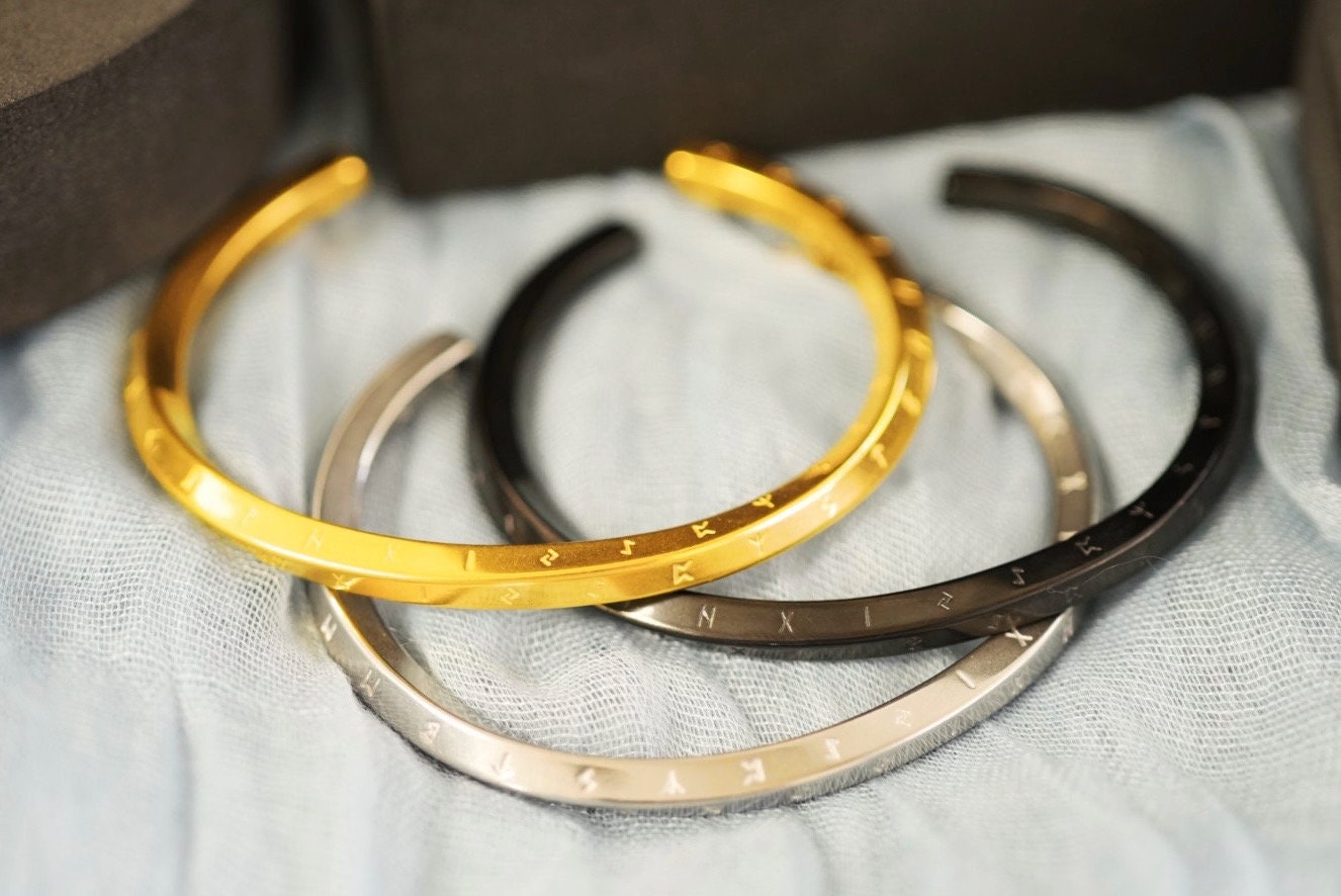 Men's Black Cuff Bracelet . Adjustable Open Men's Cuff Bracelets . Gold, Silver Men's Bracelets