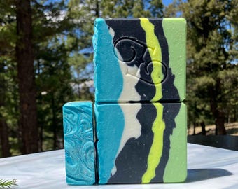 Icelandic Black Beach Handmade Soap with Superfine Pumice; Notes of Volcanic Sand, Sage, Sea Salt;  Unique Rare Unisex