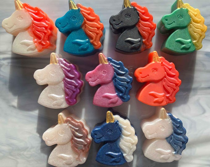 Unicorn Soap Magically Cute Gentle Bath Gift, Fragrance is a Floral Fruity Bouquet, Fun Colors, Handmade Cruelty-free
