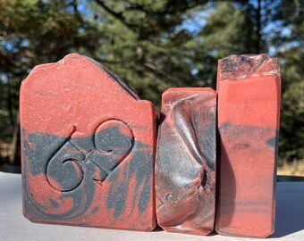Masculine VS Inspired Mahogany Obsidian Handmade Soap Cold Process Soaps Men&#39;s Grooming Rich 30% Shea Mango Butters | Palm Free Cruelty Free
