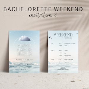 Match Made in Heaven Bachelorette Digital Invitation | Bachelorette Party Itinerary | Editable Invite Canva