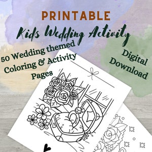 Wedding Coloring Book for Kids | Wedding Printable Activity | Wedding Favors | Digital Download