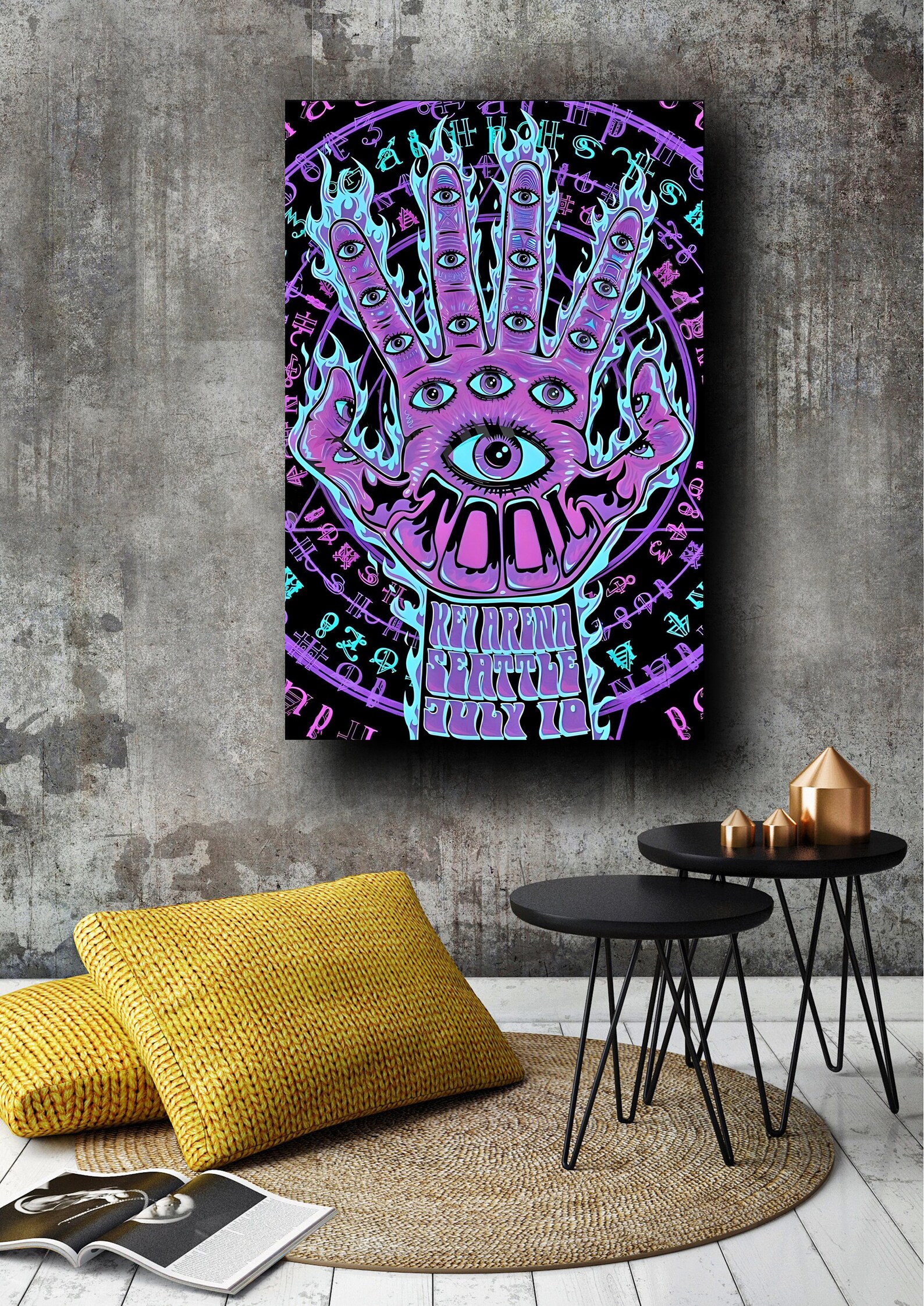 Hand Drawn Wall Art Canvas Poster Tool Rock Band Wall Art Etsy