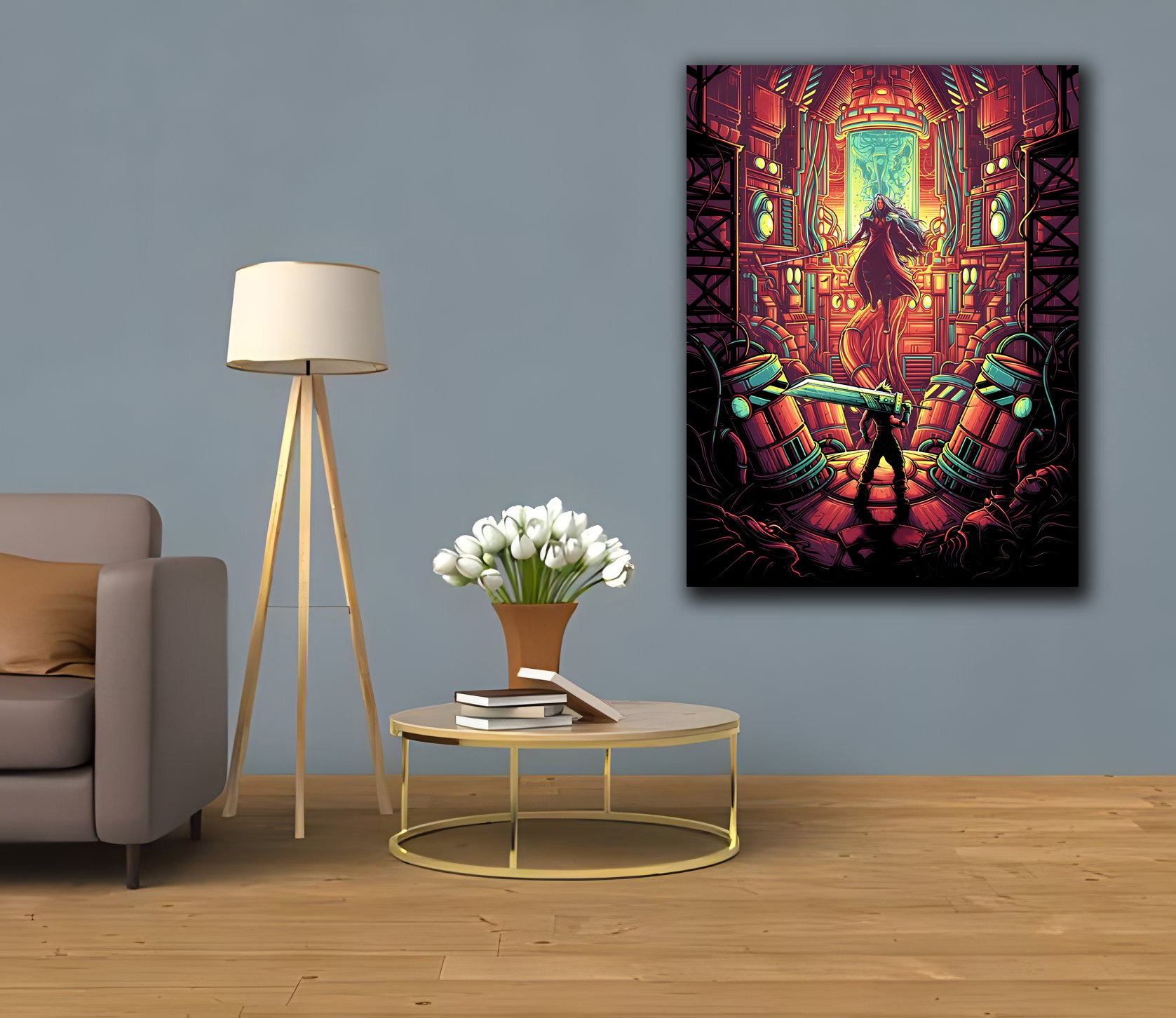 Final Fantasy Canvas Art Work Poster, Mans Cave Wall Art, Game Room Wall Decor, Gift for Him