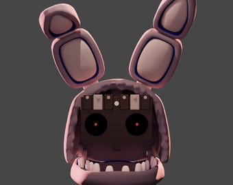 Máscara de Bonnie Withered de FNAF, modelo 3D: accesorio de cosplay de Five Nights at Freddy's