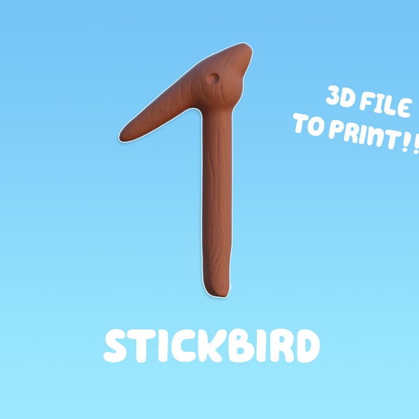 Bluey stickbird 3D Model - Bluey toy, cosplay prop