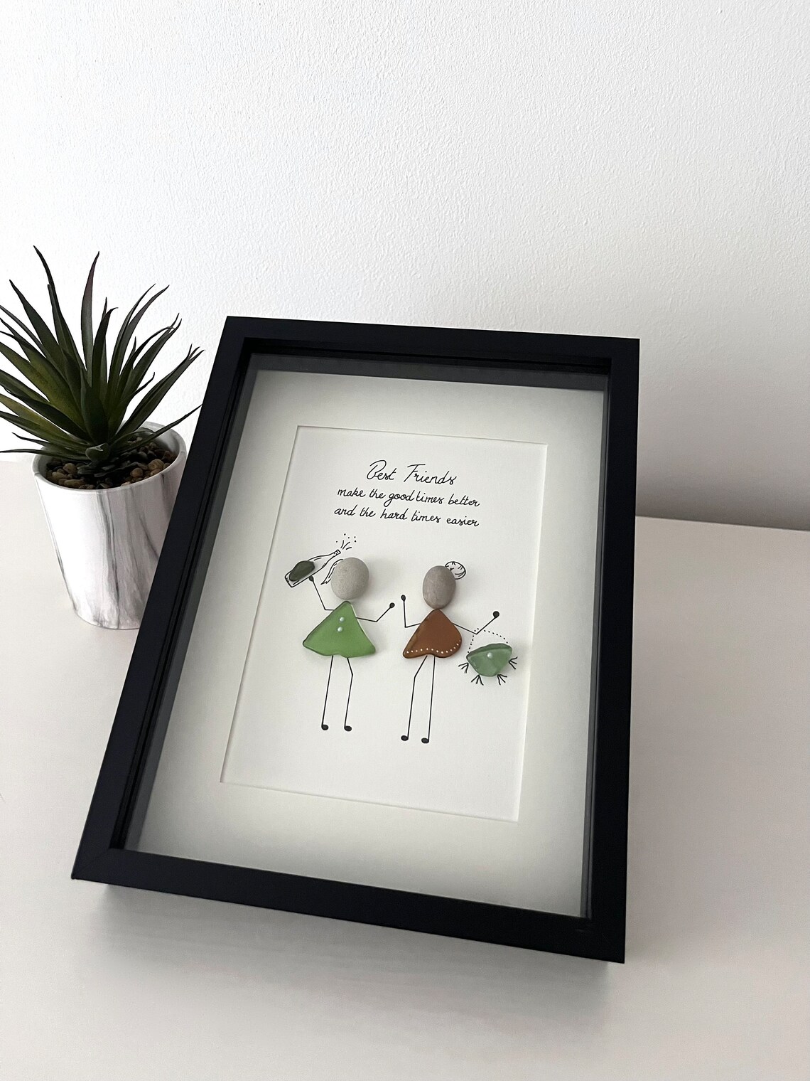 Sea Glass Best Friends Art Best Friends Pebble Art Best Etsy Canada