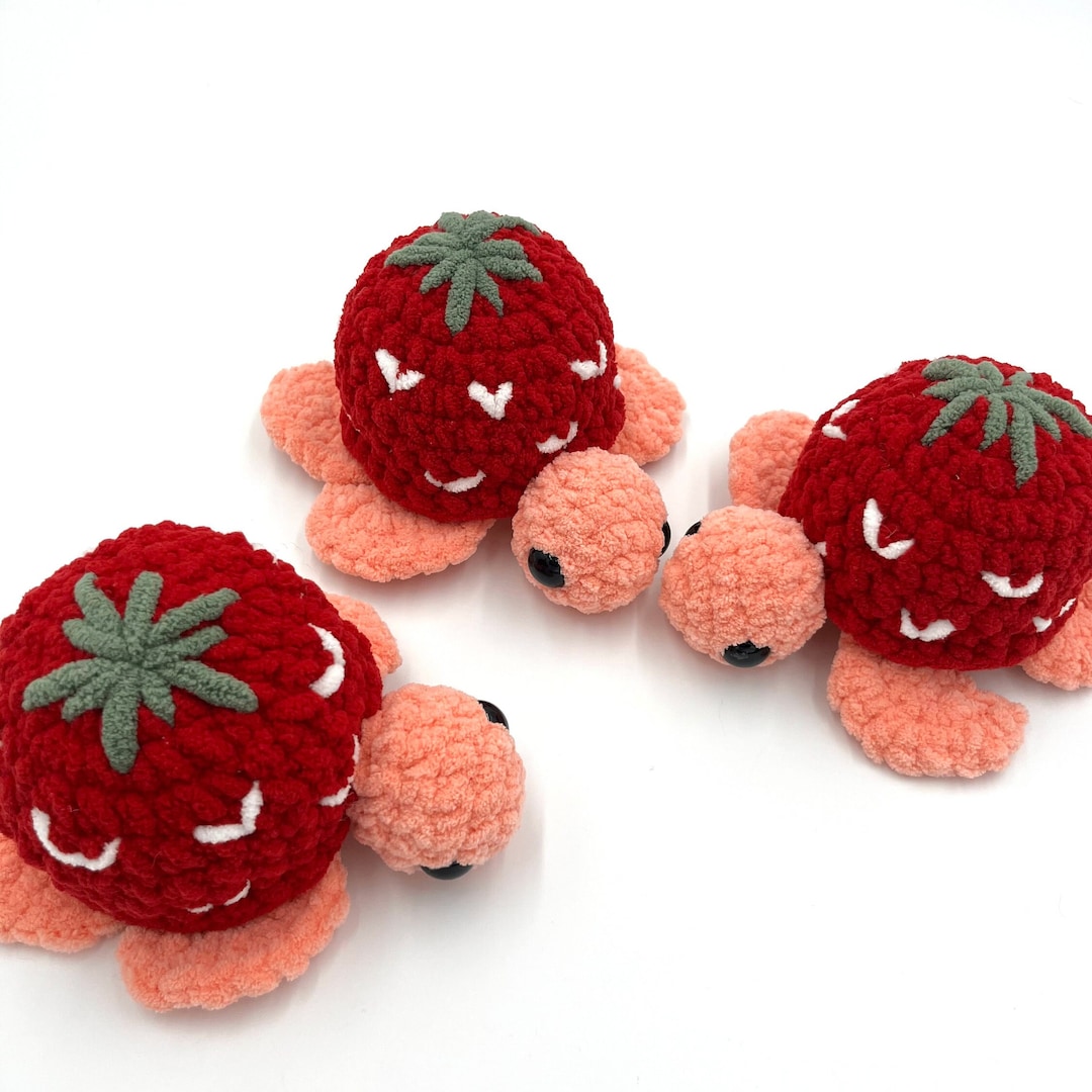 Fruitles (fruit Turtles) Crochet Strawberry Turtle - Etsy