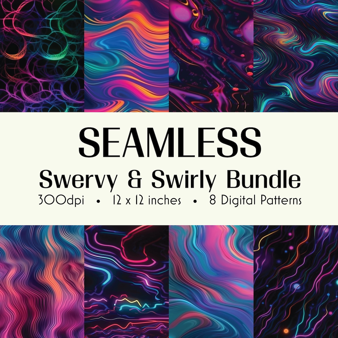 Swevy Patterns Swervy & Swirly Digital Paper Pack - Swirl Backgrounds - Colorful Craft ...