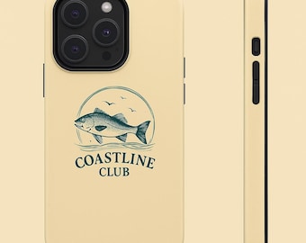 Coastline Club Phone Case | Tough Phone Cases for Fishing Lovers, Outdoors Enthusiasts, Gift for Anglers, Summer Vibes, fishing case