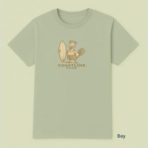 Coastline Club T-shirt, Surfer Shirt, Surf Style Shirt, Beach Shirt, Perfect Gift for Beach Lovers, Surfs Up Chicken Joe