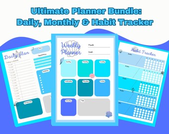 Ultimatives Planner Bundle: Tägliche, monatliche & Habit Tracker Vorlagen - Organize Your Life with Style