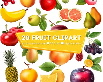 Premium Obst Cliparts mit transparentem Hintergrund - Hohe Auflösung 300 dpi