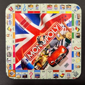 Upcycled Monopoly Mega Edition British Properties Coaster Set of 20 
