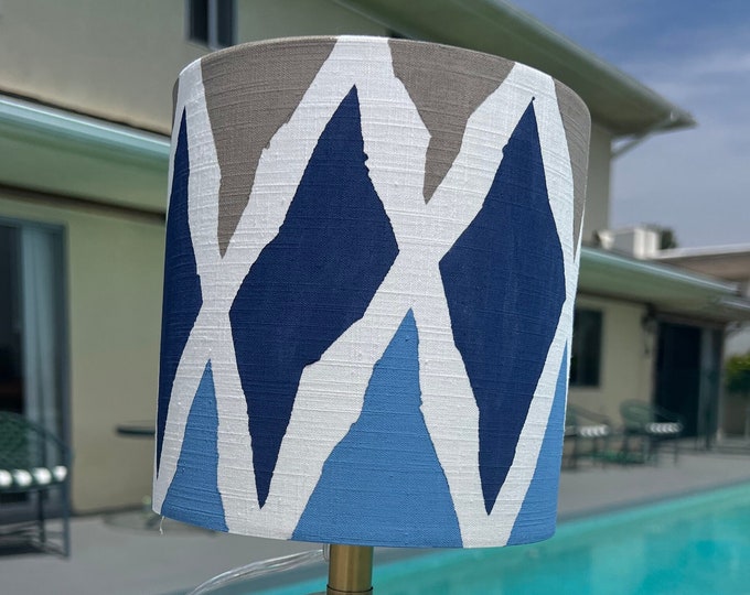 Wavy Pool - Hand painted lampshade inspired by pools across Los Angeles