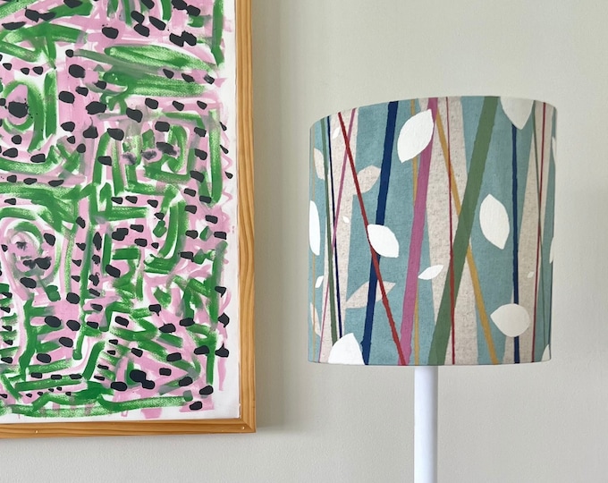 Ferndell Nature Trail 1 - Hand Painted Lampshade Inspired by the local trails of Los Feliz, Los Angeles