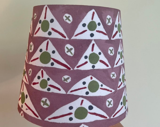 Lavender Pennant - Hand Painted Lampshade WITH glass base included. Painted with Farrow&Ball Paint