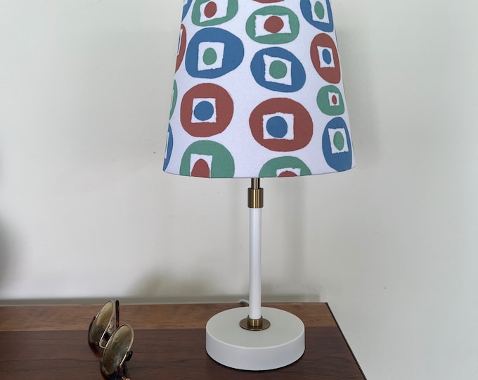 Birds Eye View Hand Painted Lampshade and Base.  Inspired by view of LA (pools and terracotta roofs!) from the trails above