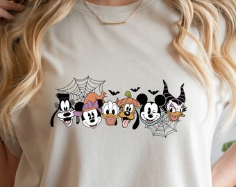Disney Character Halloween Shirt, Mickey Minnie Donald Goofy Spooky Tee, Cute Halloween Disney Group Shirt, Family Halloween Outfit