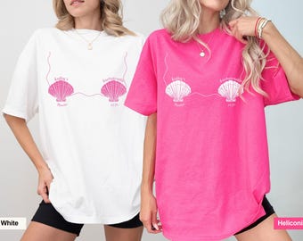 Comfort Colors  Shell bikini bachelorette shirt, funny bride trip shirt, beach party shirt, custom girls trip tee, miami bachelorette shirt