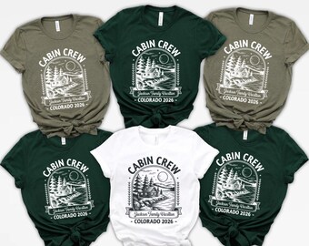 Cabin Crew Colorado Shirt, Personalized Family Vacation Tee, Custom Mountain Cabin Tops, Matching Reunion Shirts, Rustic Trip Gift