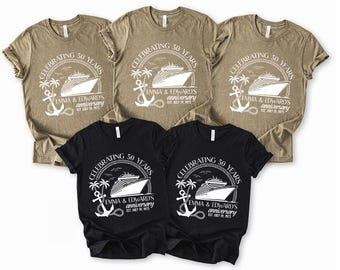 Personalized Anniversary Cruise Shirt, Custom Family Cruise Tee, 50th Anniversary Trip Shirt, Matching Vacation Shirts, Cruise Gift