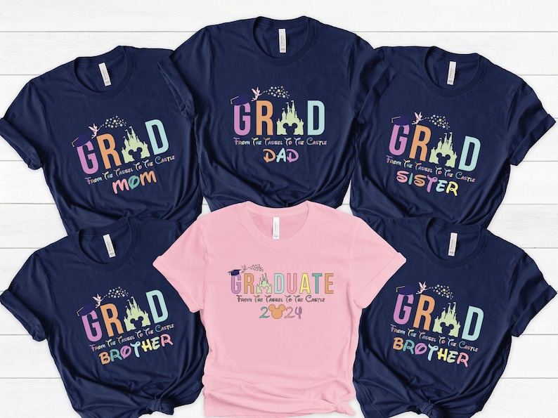 Personalized Disney Graduation Shirts, Graduation Shirt, Class of 2026, Disney Family Shirts, Disneyland Shirts, Disneyworld Shirts image 1