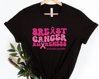 Breast Cancer Awareness Sweatshirt | Custom Team Pink Ribbon Crewneck | Pink October Support Shirt | Cancer Walk Group Gift