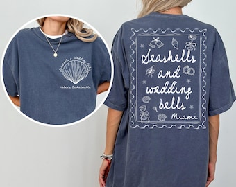 Seashells & Wedding Bells Bachelorette T-Shirt: Custom Bridal Party Tee