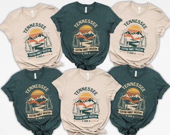 Family Vacation Shirt, Custom Mountain River Tee, Personalized Reunion Tops, Matching Smoky Trip T-Shirt, Outdoor Travel Gift