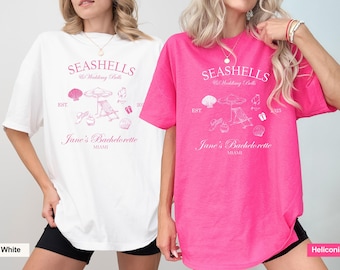 Seashells & Wedding Bells Comfort Colors Tee: Beach Bachelorette Party Shirt