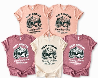 Mountain Family Camping Shirt, Personalized Vacation Tee, Custom Location Trip Top, Matching Reunion T-Shirts, Outdoor Adventure Gift